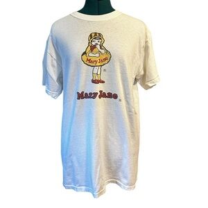 Vintage T-Shirt Mary Jane Candy Necco Mens M 100% Cotton White